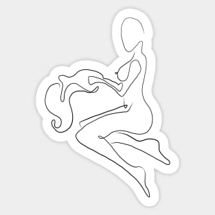 Aquarius Celestial Line Art Sticker